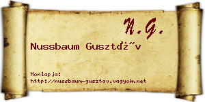 Nussbaum Gusztáv névjegykártya
